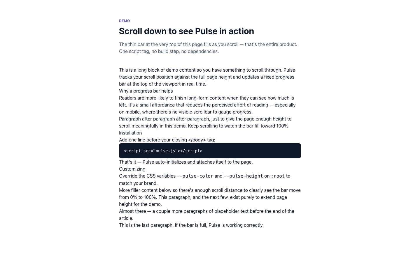 Pulse preview